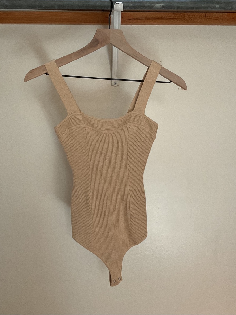 Abercrombie & Fitch Ribbed Tan Bodysuit